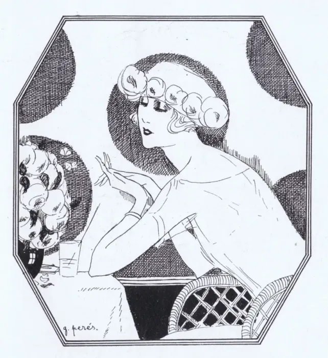 Framed Print : A summer time art deco sketch by G. Peres, London, 1923 Framed Print : A summer time art deco sketch by G. Peres, London, 1923