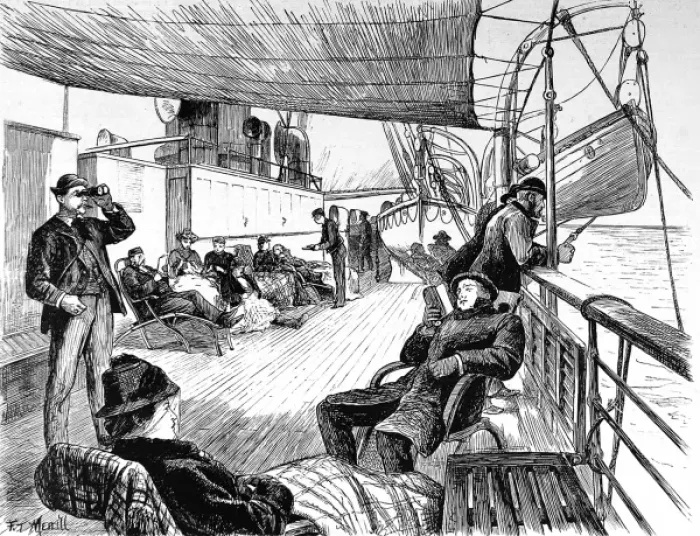 Framed Print : A Summers Day on a Trans-Atlantic Liner, 1884 Framed Print : A Summers Day on a Trans-Atlantic Liner, 1884