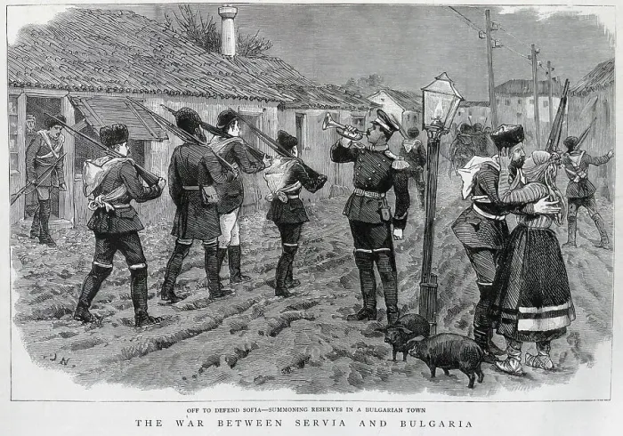 Framed Print : Summoning reserves, Bulgaria, Serbo-Bulgarian War Framed Print : Summoning reserves, Bulgaria, Serbo-Bulgarian War
