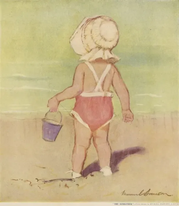 Framed Print : The Sunbather by Muriel Dawson Framed Print : The Sunbather by Muriel Dawson