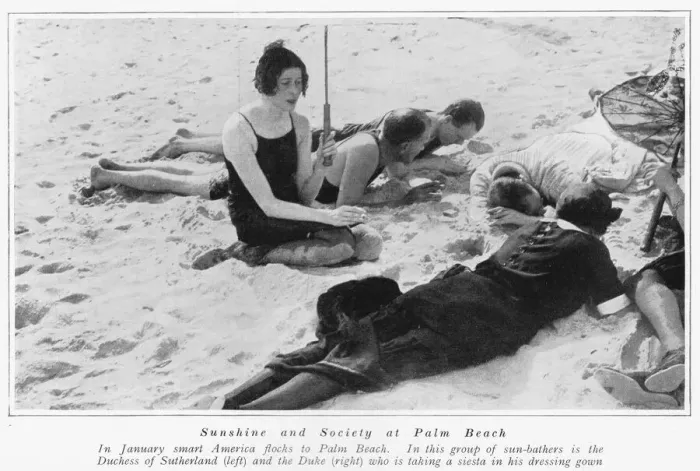 Framed Print : Sunbathers at Palm Beach, Florida including Framed Print : Sunbathers at Palm Beach, Florida including