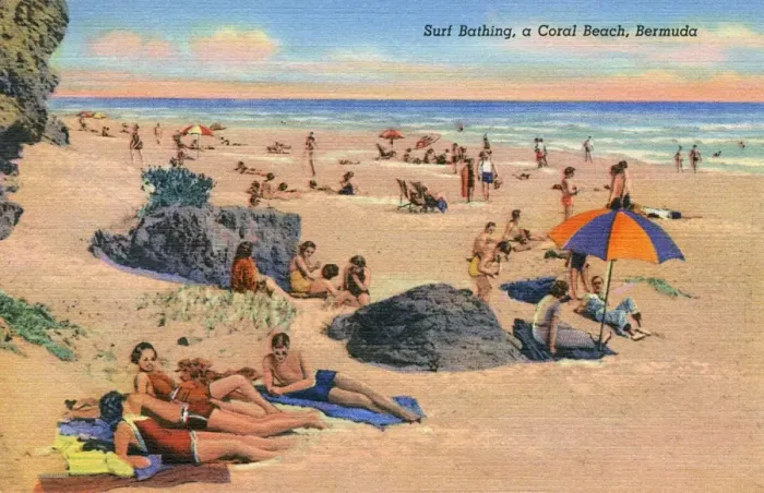 Framed Print : Sunbathing on a Coral Beach, Bermuda Framed Print : Sunbathing on a Coral Beach, Bermuda
