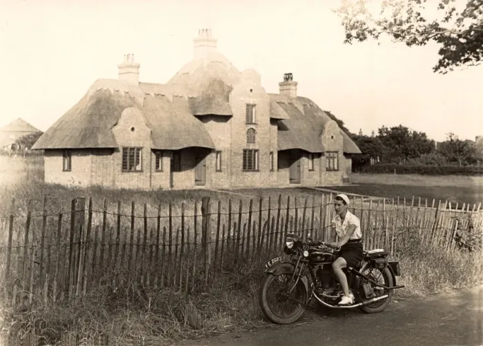 Framed Print : Sunbeam motorcycle, Norfolk Broads, 1933 Framed Print : Sunbeam motorcycle, Norfolk Broads, 1933