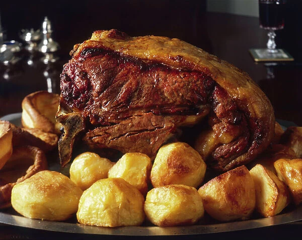 Sunday Roast. A mouth-watering Sunday roast meal - a joint of roast beef