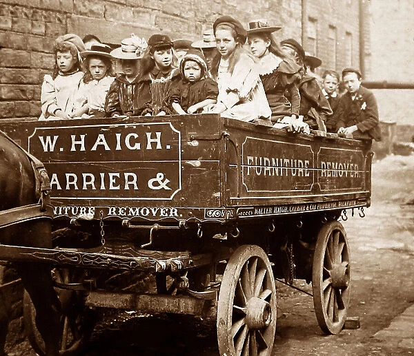 Sunday School Outing in horse and cart, Holmfirth