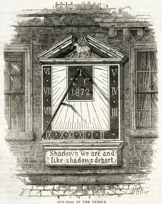 Framed Print : SUNDIAL / TEMPLE / LONDON Framed Print : SUNDIAL / TEMPLE / LONDON