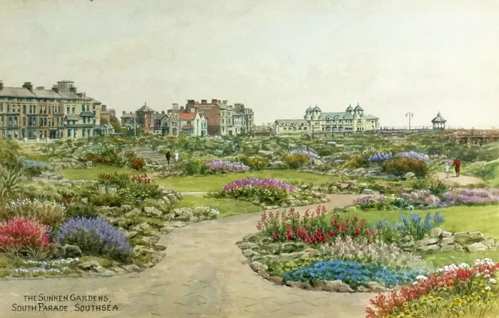 Framed Print : Sunken Gardens, South Parade, Southsea, Hampshire Framed Print : Sunken Gardens, South Parade, Southsea, Hampshire