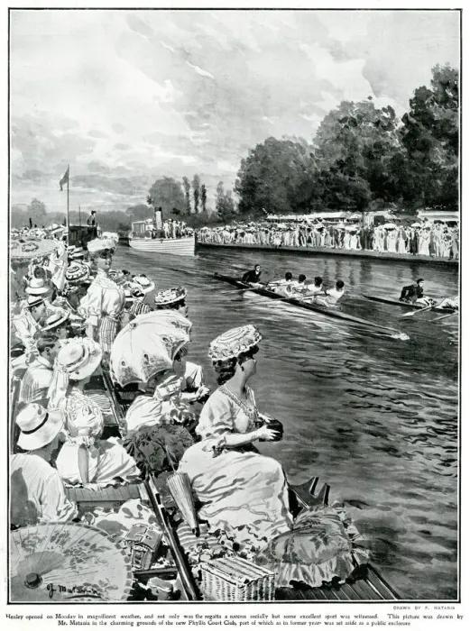 Framed Print : Sunny gaiety of Henley 1906 Framed Print : Sunny gaiety of Henley 1906