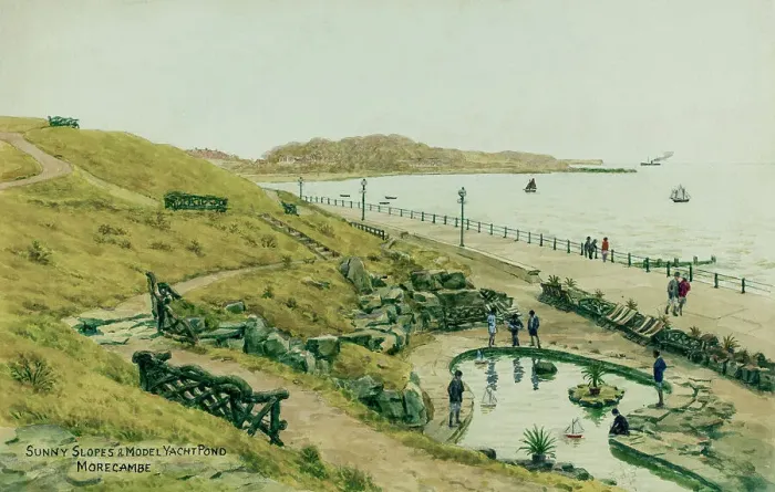 Framed Print : Sunny Slopes and Model Yacht Pond, Morecambe, Lancashire Framed Print : Sunny Slopes and Model Yacht Pond, Morecambe, Lancashire