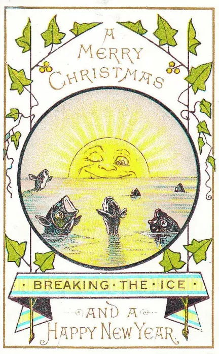 Framed Print : Sunrise over the sea on a Christmas and New Year card Framed Print : Sunrise over the sea on a Christmas and New Year card