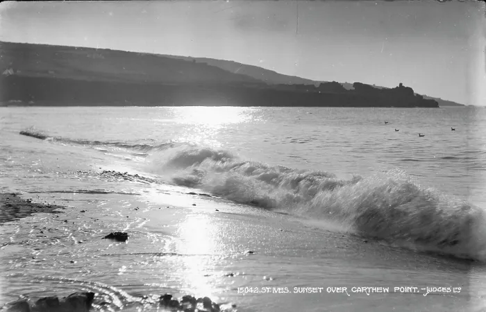 Framed Print : Sunset Over Carthew Point Framed Print : Sunset Over Carthew Point