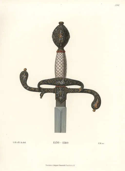 Framed Print : Superb sword hilt from the mid-16th century Framed Print : Superb sword hilt from the mid-16th century