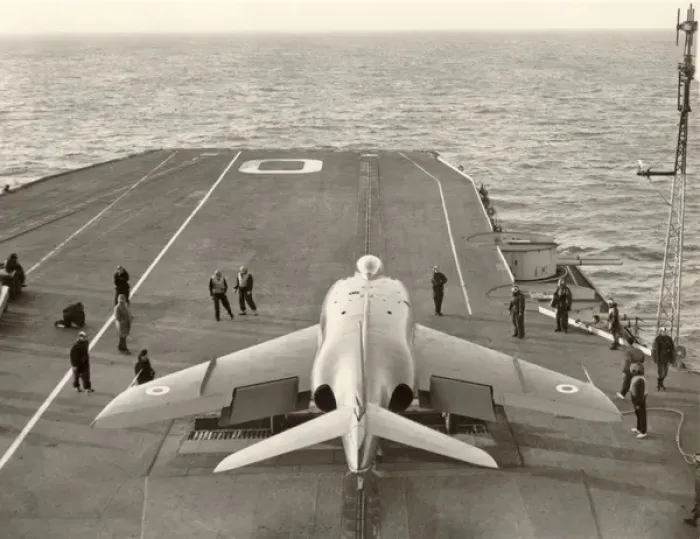Framed Print : Supermarine 544 N113 during trials aboard HMS Ark Royal Framed Print : Supermarine 544 N113 during trials aboard HMS Ark Royal