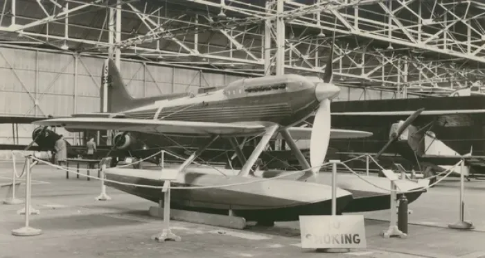 Framed Print : Supermarine S6B, labelled as S1596