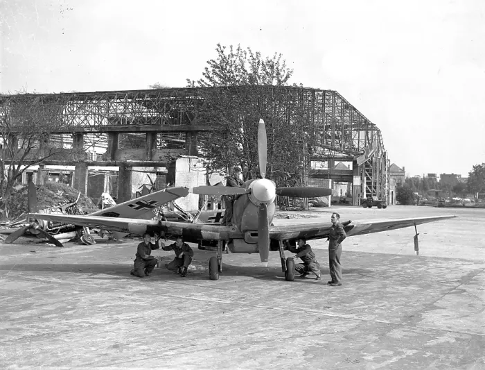 Framed Print : Supermarine Spitfire MkIX with wrecked Messerschmitt Bf 109G Framed Print : Supermarine Spitfire MkIX with wrecked Messerschmitt Bf 109G