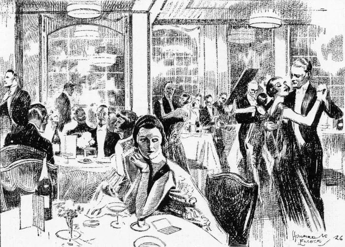 Framed Print : Supper dance in progress at Kettner s