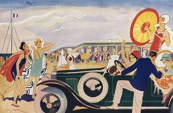 Sur La Plage de Deauville by Peter, 1927