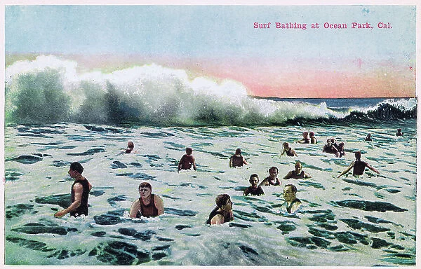 Surf Bathing at Ocean Park, Venice Beach, California