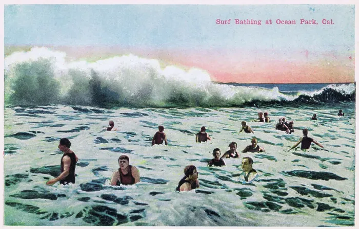 Framed Print : Surf Bathing at Ocean Park, Venice Beach, California Framed Print : Surf Bathing at Ocean Park, Venice Beach, California