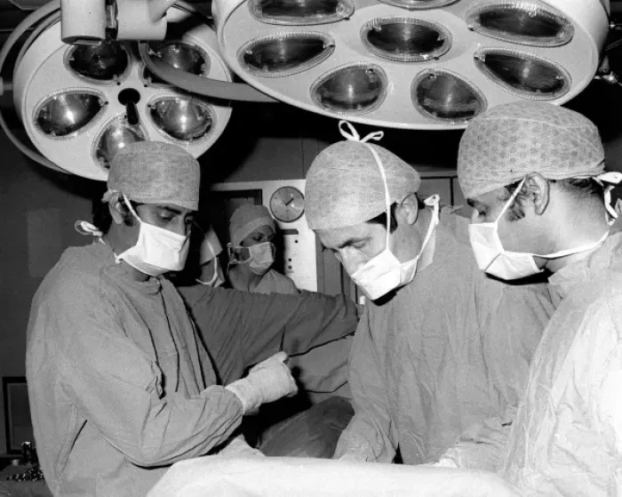 Framed Print : Surgeons operating at Hayle Hospital, Cornwall Framed Print : Surgeons operating at Hayle Hospital, Cornwall