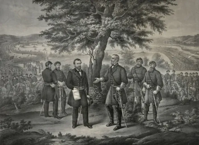 Framed Print : The surrender of General Lee and his entire Army to Lieut. G Framed Print : The surrender of General Lee and his entire Army to Lieut. G