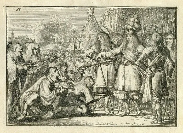 Framed Print : Surrender of a town in Flanders, Louis XIV, Conde, Turenne Framed Print : Surrender of a town in Flanders, Louis XIV, Conde, Turenne