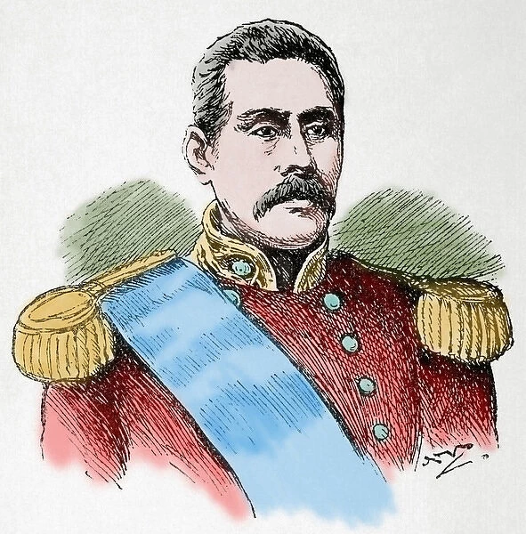 Susuga Malietoa Laupepa (1841-1898). Ruler of Samoa. Engravi