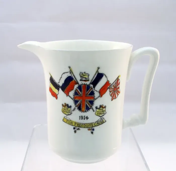 Framed Print : Sutherland China cream jug - Flags of the Allies Framed Print : Sutherland China cream jug - Flags of the Allies