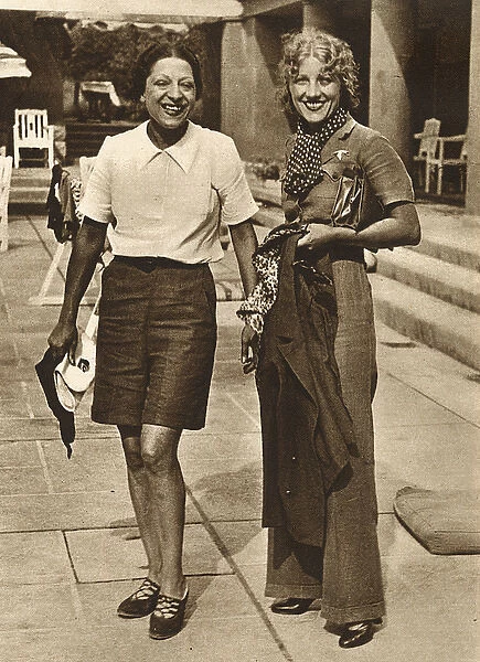 Suzanne Lenglen & Mrs Jay Gould at Monte Carlo