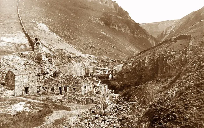 Framed Print : Swaledale Swinner Gill Lead Mine early 1900s Framed Print : Swaledale Swinner Gill Lead Mine early 1900s