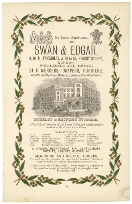 Framed Print : SWAN & EDGAR 1883 Framed Print : SWAN & EDGAR 1883