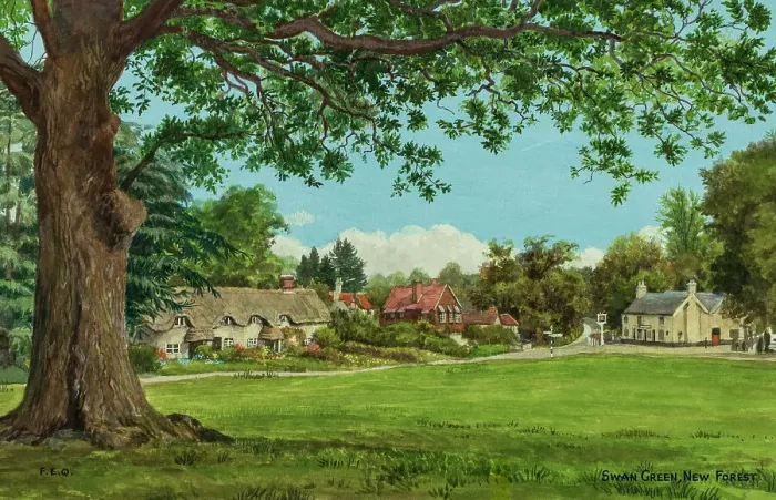 Framed Print : Swan Green, Lyndhurst, New Forest, Hampshire Framed Print : Swan Green, Lyndhurst, New Forest, Hampshire