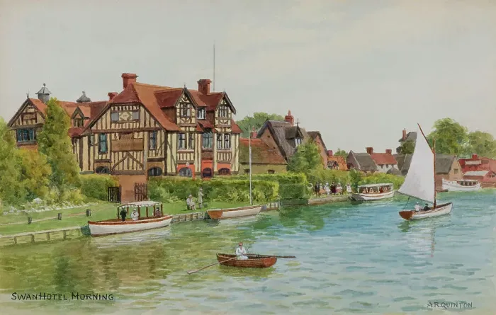 Framed Print : Swan Hotel, River Bure, Horning, Norfolk Broads Framed Print : Swan Hotel, River Bure, Horning, Norfolk Broads