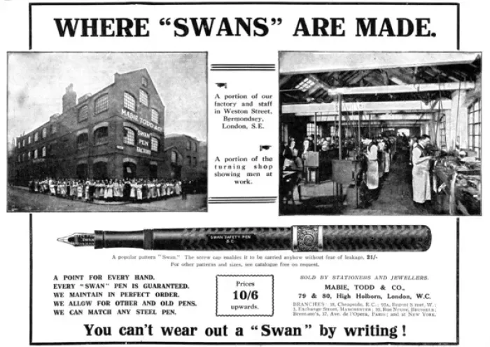 Framed Print : Swan pens advertisement, WW1 Framed Print : Swan pens advertisement, WW1