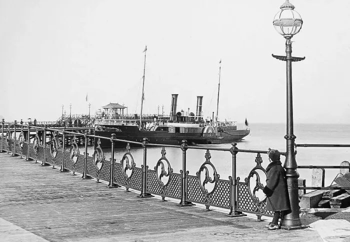 Framed Print : Swanage Pier Victorian period