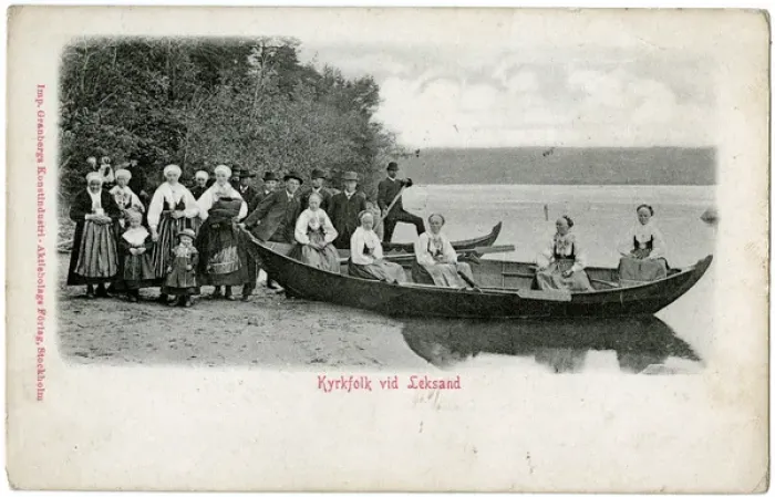 Framed Print : Sweden - Church people at Leksand
