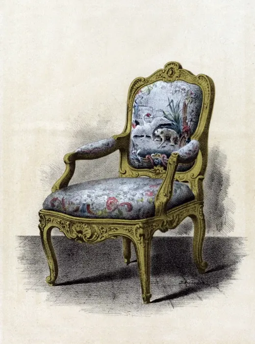 Framed Print : Swedish armchair in the rococo style Framed Print : Swedish armchair in the rococo style