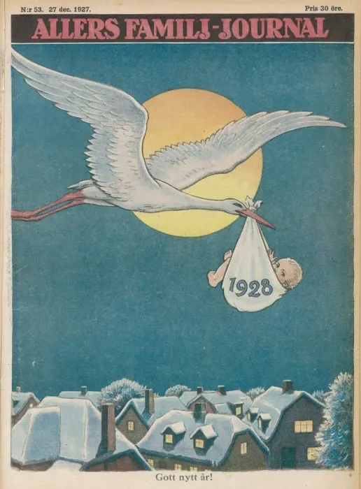 Framed Print : SWEDISH NEW YEAR 1928 Framed Print : SWEDISH NEW YEAR 1928