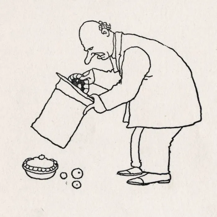 Framed Print : Sweet hat. A man removes a pie from his top hat Framed Print : Sweet hat. A man removes a pie from his top hat