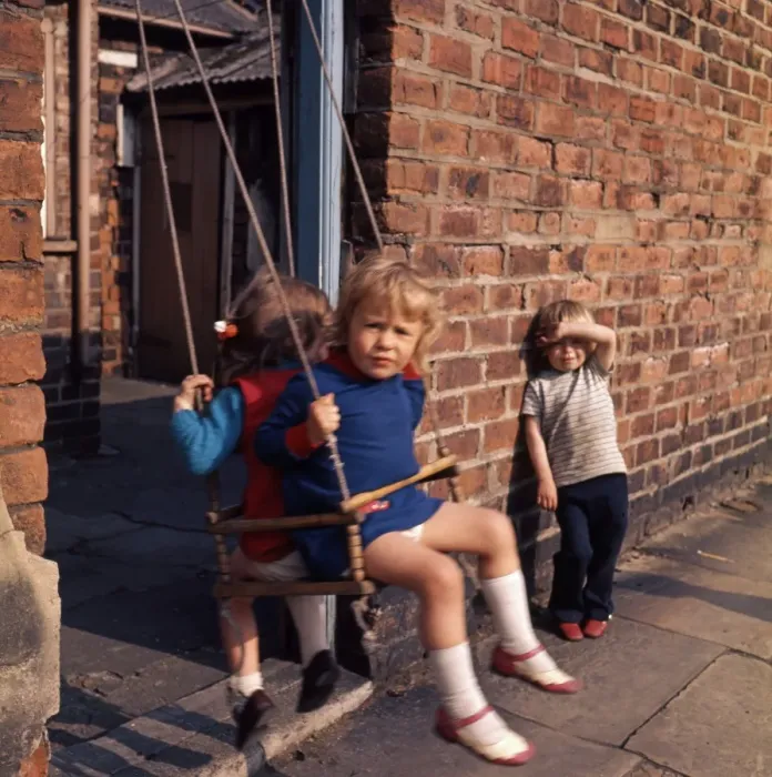 Framed Print : On a Swiing Made For Two. Middlesbrough 1970s