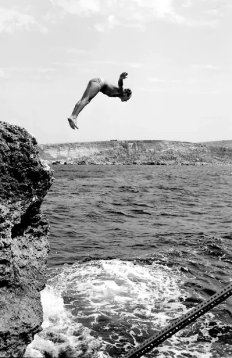 Framed Print : Swimmer diving into the sea off the coast of Malta Framed Print : Swimmer diving into the sea off the coast of Malta