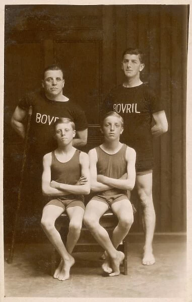 Four swimmers, two in Bovril teeshirts