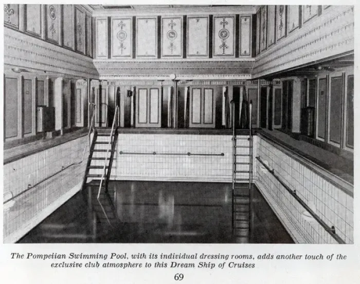 Framed Print : Swimming pool on cruise liner, Empress of Australia Framed Print : Swimming pool on cruise liner, Empress of Australia