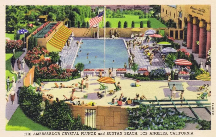 Framed Print : Swimming pool and suntan beach area - Ambassadors Hotel Framed Print : Swimming pool and suntan beach area - Ambassadors Hotel