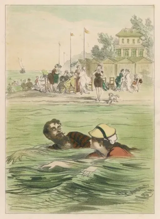 Framed Print : Swimming at Santander Framed Print : Swimming at Santander