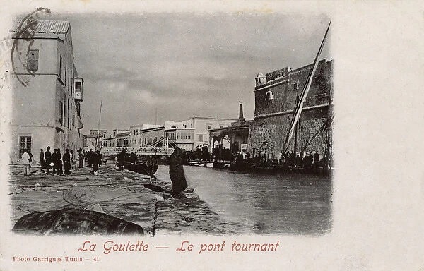 Swing bridge in port, La Goulette, Tunisia, North Africa