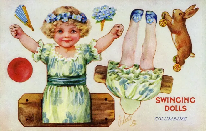 Framed Print : Swinging Dolls