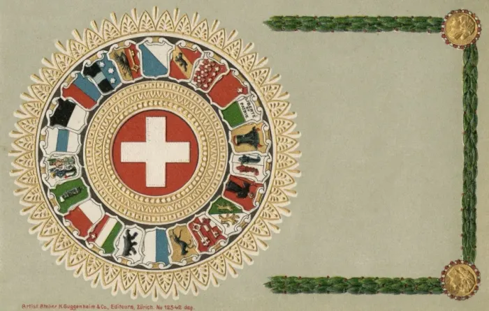 Framed Print : The Swiss Canton Shields Framed Print : The Swiss Canton Shields