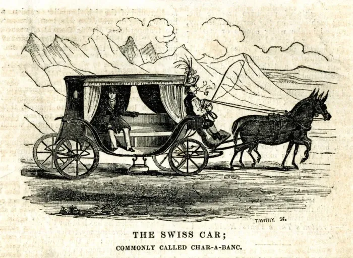 Framed Print : Swiss Car or Coach commonly called a Char-a-Banc - charabanc Framed Print : Swiss Car or Coach commonly called a Char-a-Banc - charabanc
