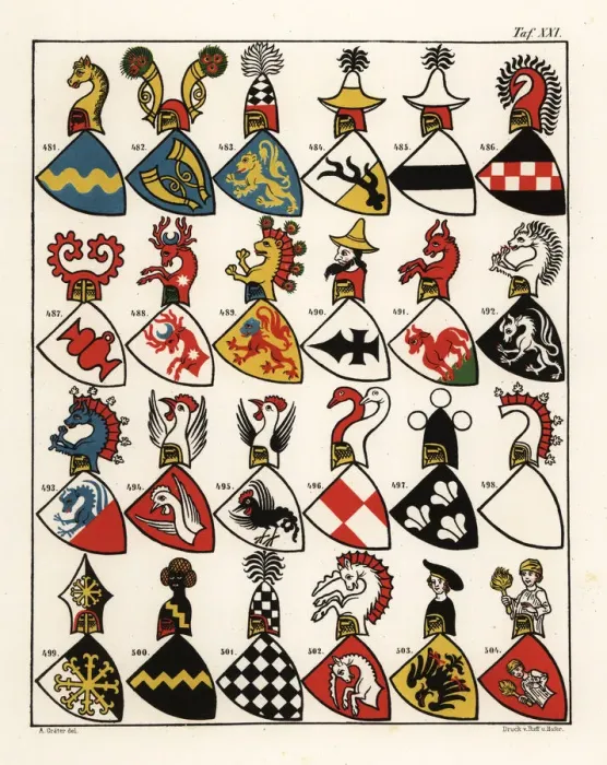 Framed Print : Swiss coats of arms, c. 1340 Framed Print : Swiss coats of arms, c. 1340